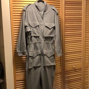 Norma Kamali Gray Jersey Jumpsuit